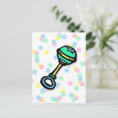 Baby Rattle Postkarte (Stehend Vorderseite)