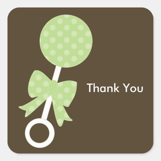 Baby Rattle Shower Umschlag Aufkleber (Vorderseite)