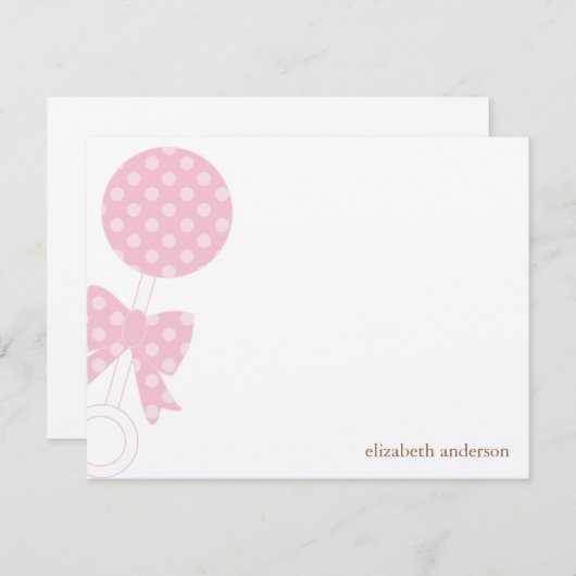 Baby Rattle Shower Vielen Dank Mitteilungskarte (Vorne/Hinten)