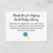 Baby Rattle Simple Book Request Insert Cards (Rückseite)