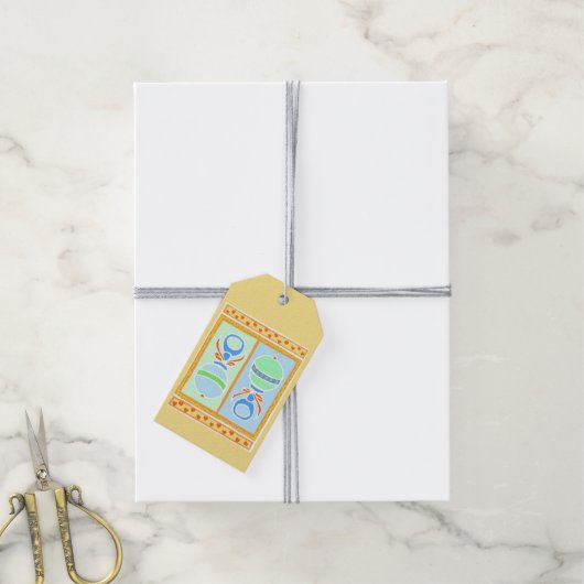Baby Rattles Gift Tags Geschenkanhänger (Mit Garn)