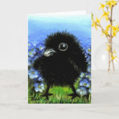 Baby raven karte (Gelbe Blume)