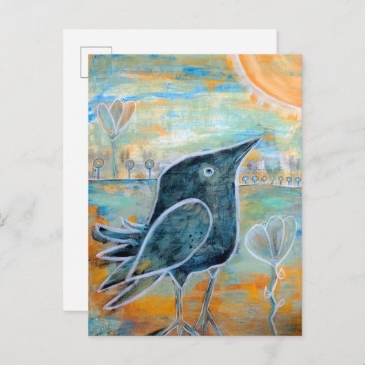 Baby Raven Postkarte (Vorne/Hinten)