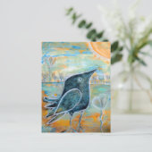 Baby Raven Postkarte (Stehend Vorderseite)