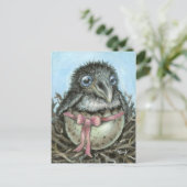 Baby Raven Postkarte (Stehend Vorderseite)