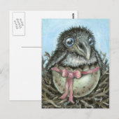 Baby Raven Postkarte (Vorne/Hinten)