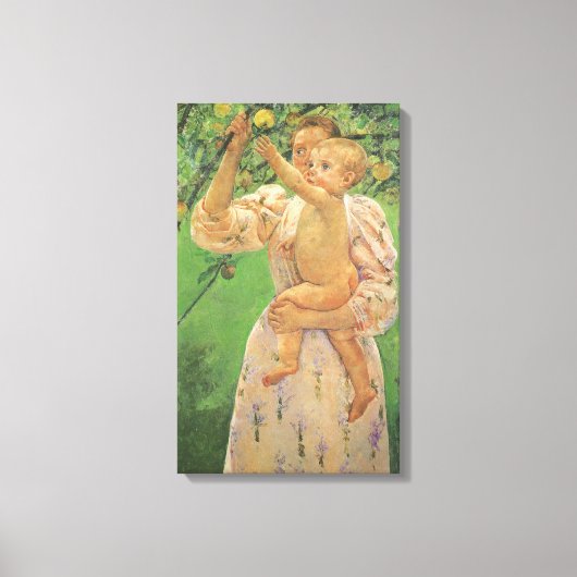 Baby Reaching für einen Apple von Mary Cassatt Leinwanddruck (Vorderseite)
