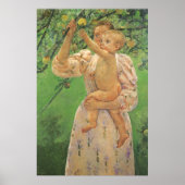 Baby Reaching für einen Apple von Mary Cassatt Poster (Vorne)
