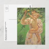 Baby Reaching für einen Apple von Mary Cassatt Postkarte (Vorne/Hinten)