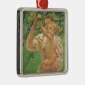 Baby Reaching für einen Apple von Mary Cassatt Silbernes Ornament (Rechts)