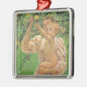 Baby Reaching für einen Apple von Mary Cassatt Silbernes Ornament (Links)