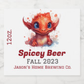 Baby Red Dragon Home Brew Beer Bierflaschenetikett (Einzelnes Label)