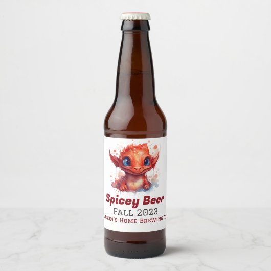 Baby Red Dragon Home Brew Beer Bierflaschenetikett (Vorderseite)