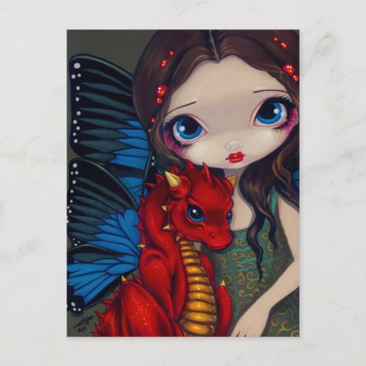 "Baby Red Dragon" Postkarte (Vorderseite)