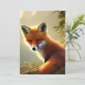 Baby Red Fox Wildlife Portrait Card Karte (Stehend Vorderseite)