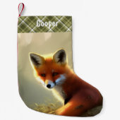 Baby Red Fox Wildlife Portrait Personalisiert Kleiner Weihnachtsstrumpf (Vorderseite)