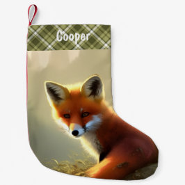 Baby Red Fox Wildlife Portrait Personalisiert Kleiner Weihnachtsstrumpf