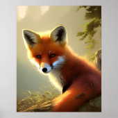 Baby Red Fox Wildlife Portrait Poster (Vorne)