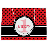 Baby Red Ladybug First Birthday Baby Shower Große Geschenktüte (Rückseite)