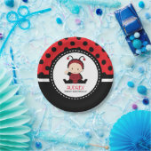 Baby Red Ladybug First Birthday Baby Shower Pappteller (Party)