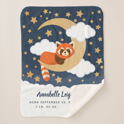 Baby Red Panda Moon Baby Sherpadecke (Vorderseite)