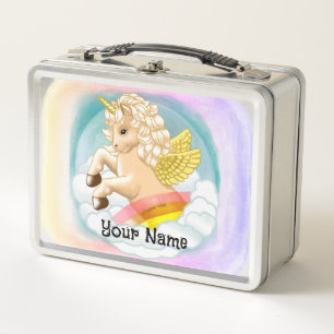 Baby Regenbogen Einhorn  Metall Brotdose