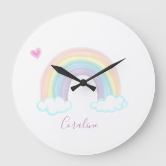 BABY-REGENBOGEN-WATERCOLOR-UHR GROßE WANDUHR