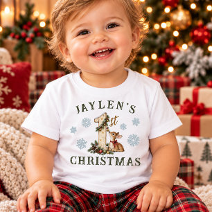Baby Rehkitz individuelles erstes Weihnachten T-shirt