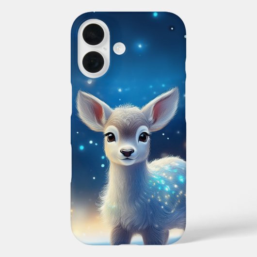 Baby Reindeer Starry Snowy Landscape Case-Mate iPhone Hülle (Rückseite)