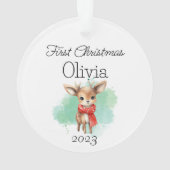 Baby Rentier Erste Weihnachtsakryllische Ornament (Rückseite)