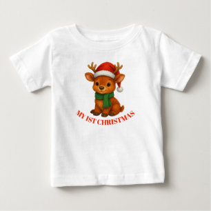 Baby-Rentier erstes Weihnachten Baby T-shirt