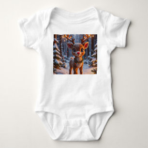 Baby Rentier im Schneewald Strampler