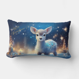 Baby Rentier mit fröhlichen Weihnachtsgrüßen Lendenkissen