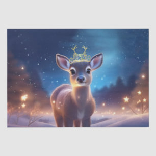 Baby Rentier mit fröhlichen Weihnachtsgrüßen Seidenpapier