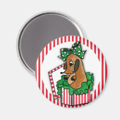 Baby Rentier (oder Welpe) Magnet (Vorderseite/Rückseite)
