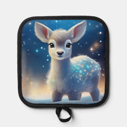 Baby Rentier Sparkling Starry Night Topflappen (Vorderseite)