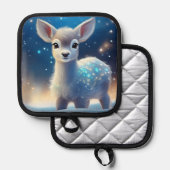 Baby Rentier Sparkling Starry Night Topflappen (Vorderseite/Rückseite)