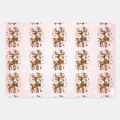 Baby Rentier Tangled Lights Weihnachtskids Geschenkpapier Set (Vorderseite 2)