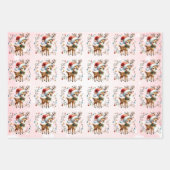 Baby Rentier Tangled Lights Weihnachtskids Geschenkpapier Set (Vorderseite)