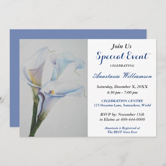 BABY REVEAL PARTY EVITE EINLADUNG (Vorne/Hinten)