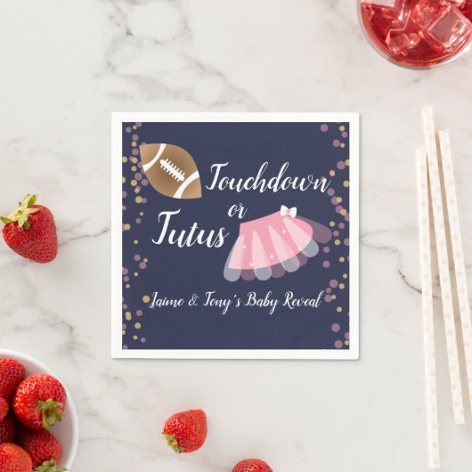 Baby Reveal Tutus oder Touchdown Blue Serviette (Beispiel)