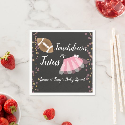 Baby Reveal Tutus oder Touchdown Serviette (Beispiel)