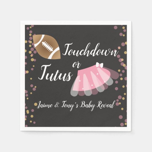 Baby Reveal Tutus oder Touchdown Serviette (Vorderseite)