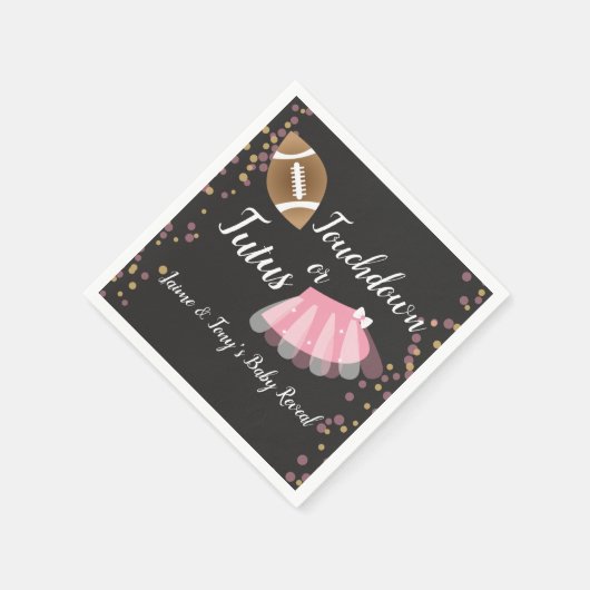 Baby Reveal Tutus oder Touchdown Serviette (Ecke)