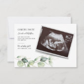 Baby Reveal Ultrasound Eukalyptus Schwangerschaft Ankündigung (Vorderseite)