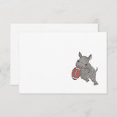 Baby Rhino Football Einfache Note Card Dankeskarte (Vorne/Hinten)