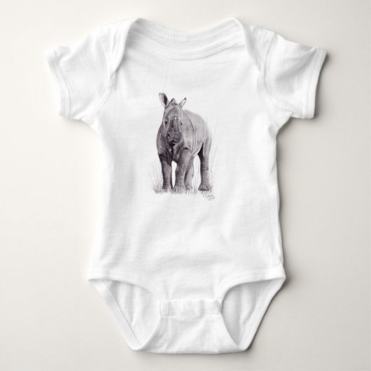 Baby Rhino Rumpoceros Baby Strampler (Vorderseite)
