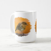 Baby Robin auf einem Baumzweig Kaffeetasse (Vorderseite Links)