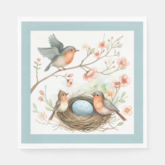Baby Robin Celebration Napkins Serviette (Vorderseite)