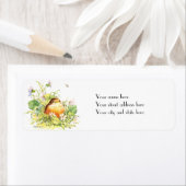 Baby Robin mit Violets (Insitu)